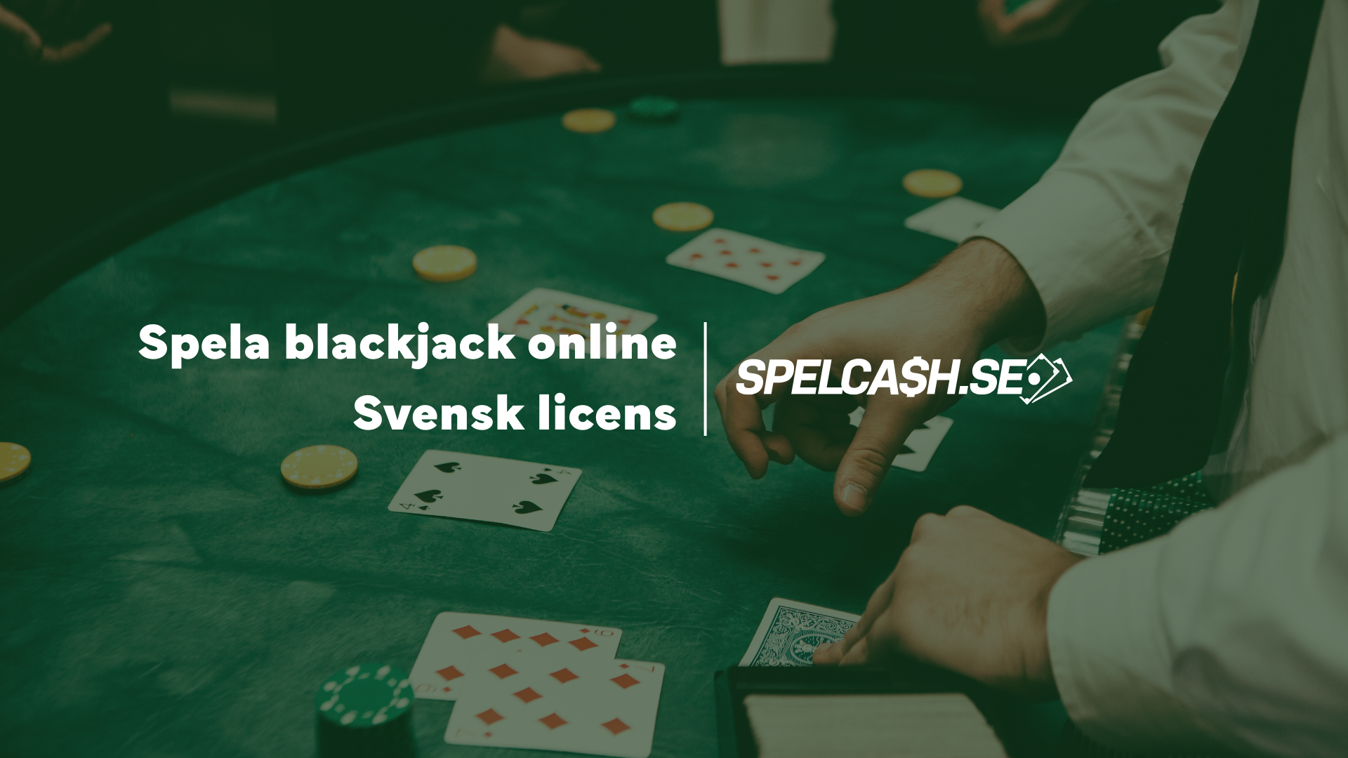 Spela blackjack online med två kort på handen i live casino där dealern delar ut kort till spelare vid bord