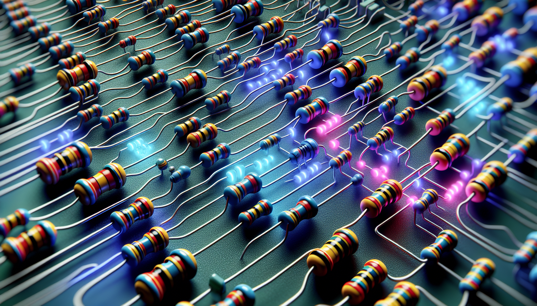 Illustration of electronic circuit with resistors