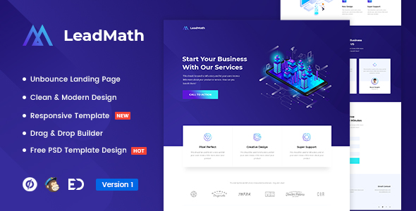 LeadMath Landing Page Template for Unbounce
