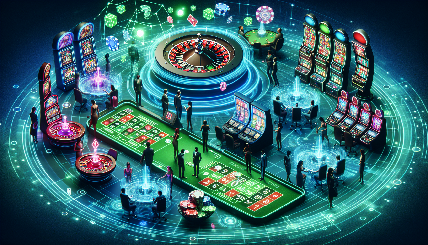 Artistic representation of a virtual online casino platform