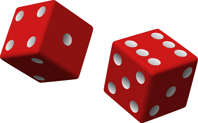 dice, red, two