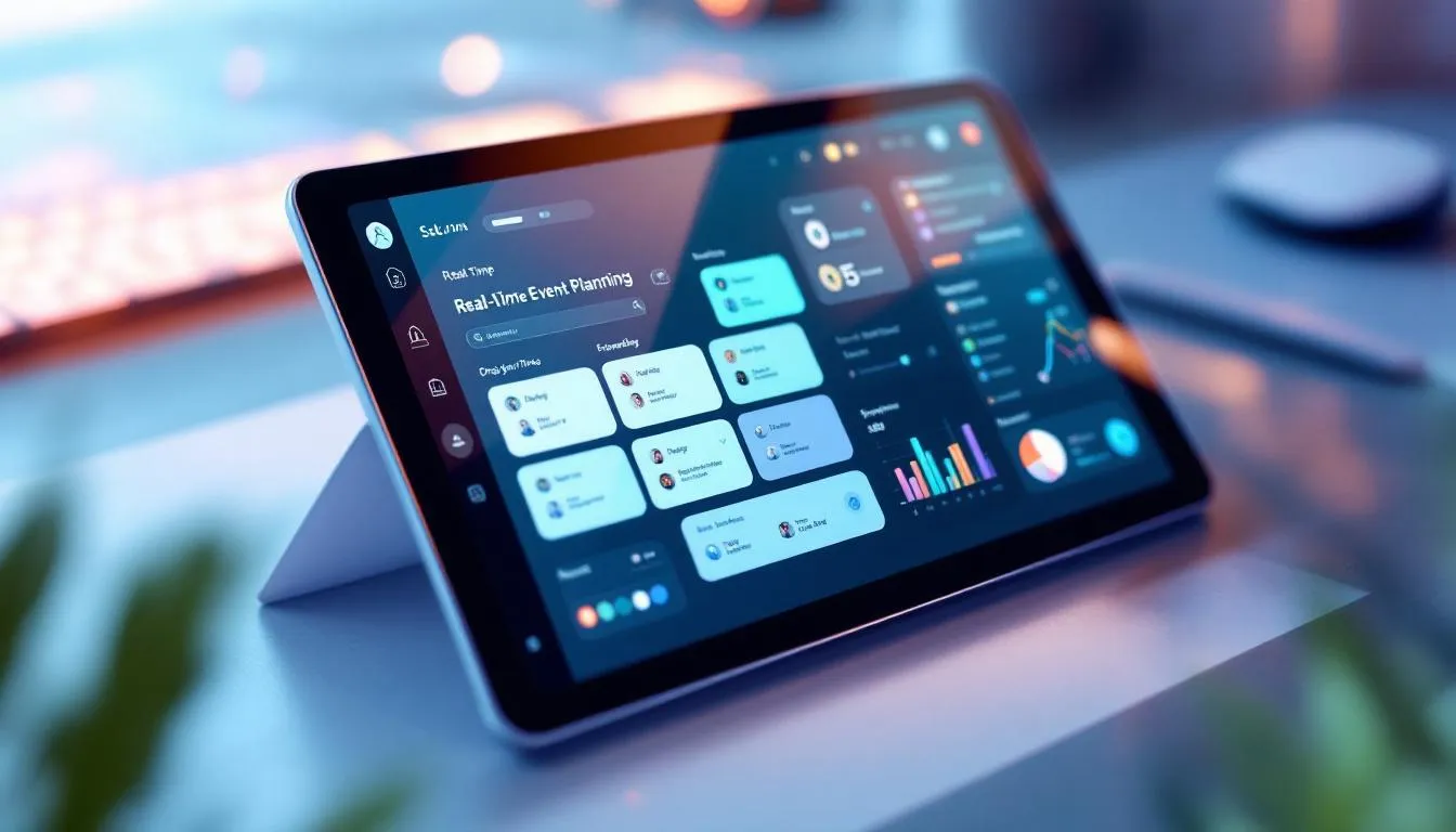 Planification d'un &eacute;v&eacute;nement en temps r&eacute;el sur une tablette.