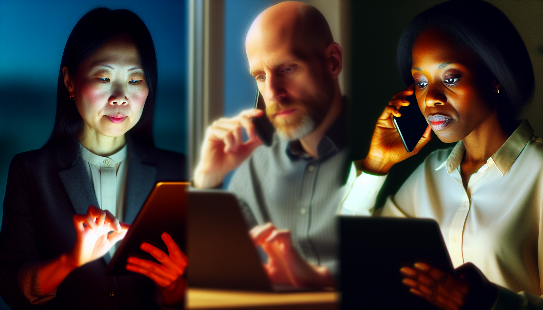 Photo of a diverse team collaborating through mobile and video integration