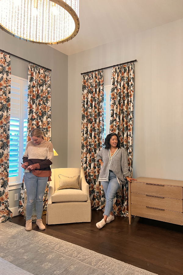 two interior designers on-site during installation