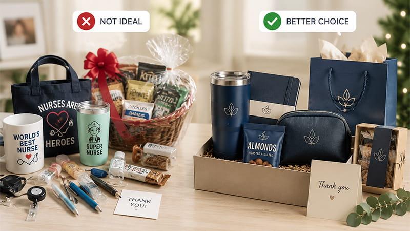 Common mistakes in hospital staff Christmas gifting compared with practical bulk nurse gift sets and healthcare corporate solutions