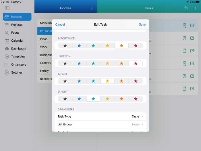 You can manage your to-do list tasks using one or all four priority types