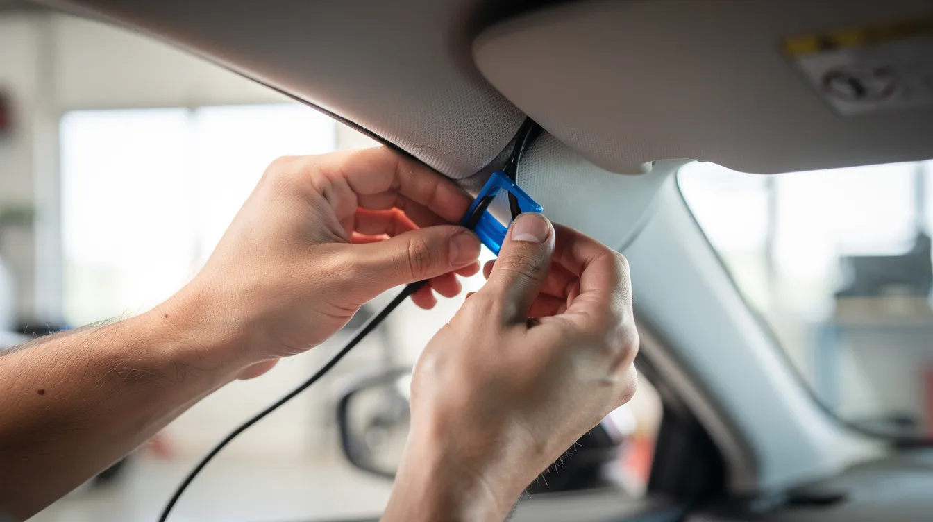 Rear dash cam installation