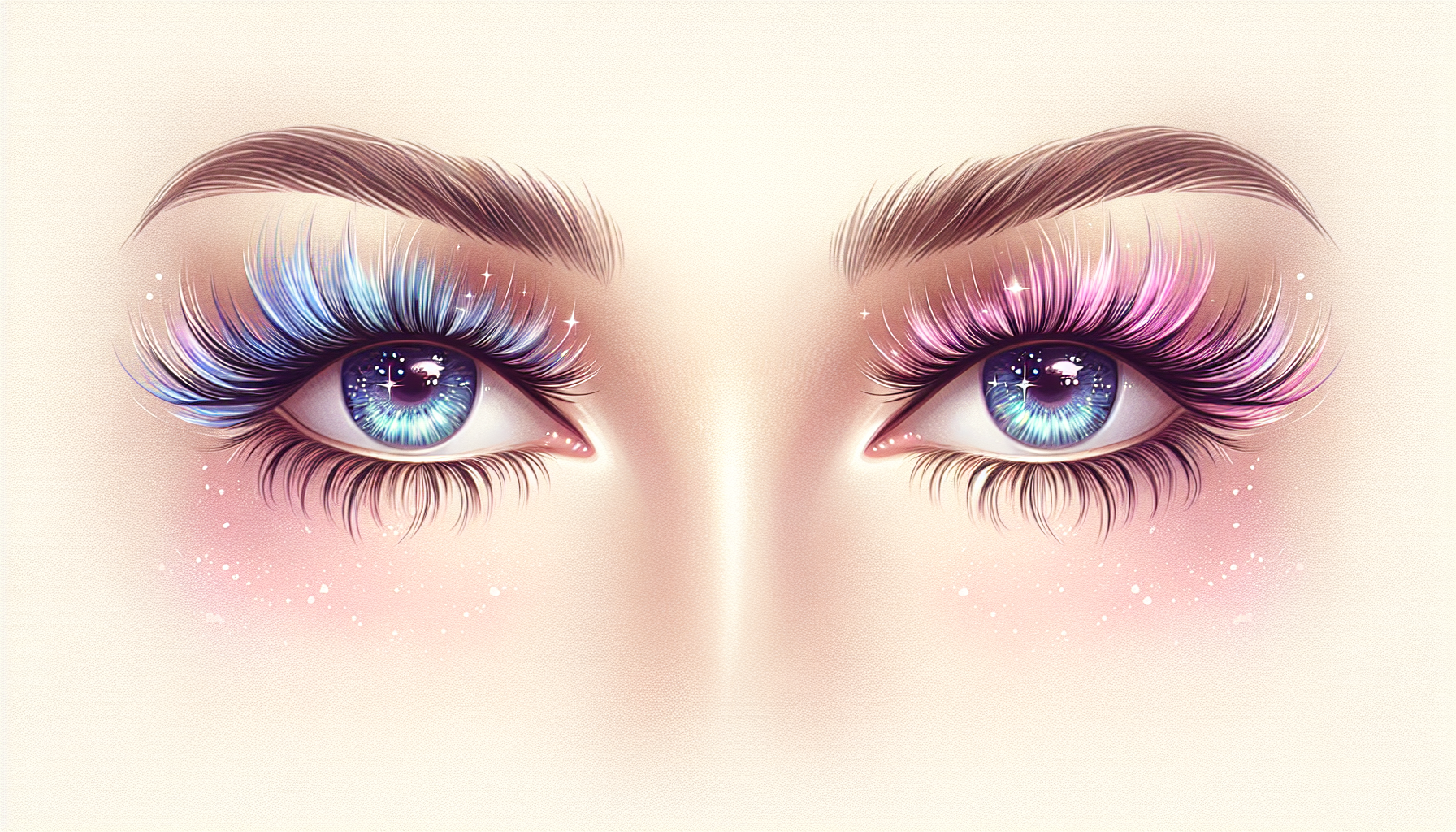 Eine Illustration von wunderschön gefärbten Wimpern für einen natürlichen No Make-up Look