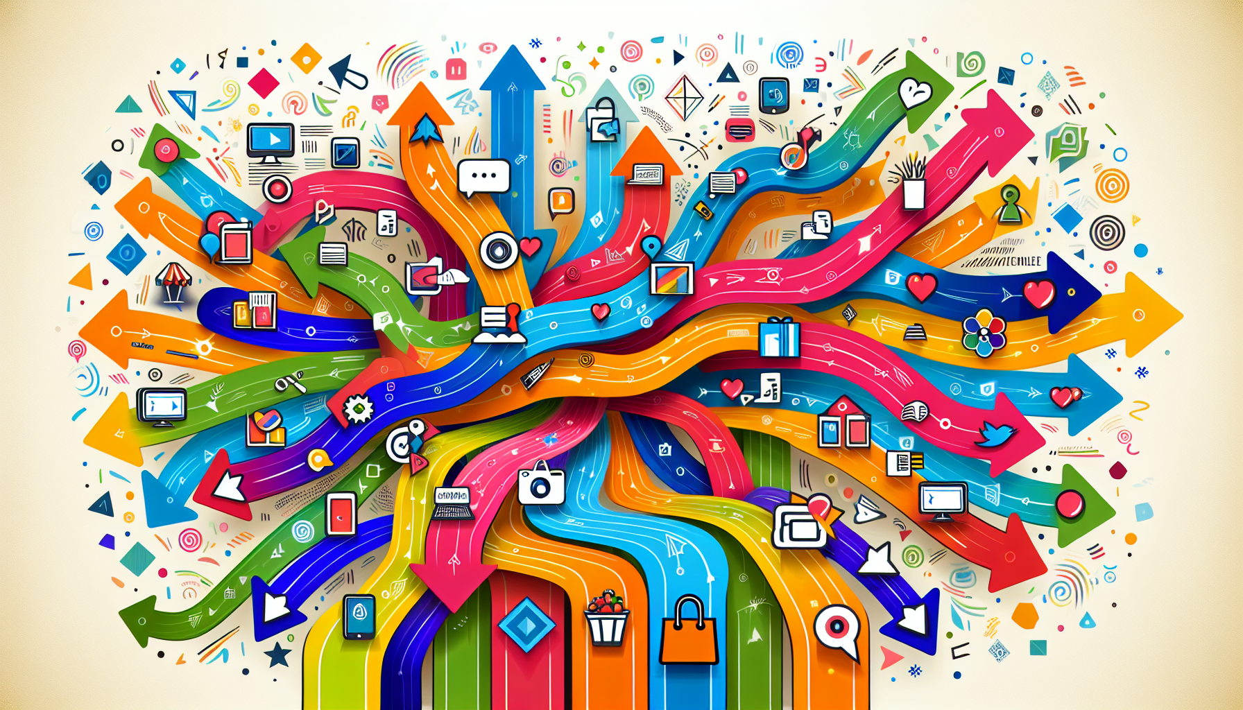 An illustration representing the understanding of affiliate marketing with various affiliate platforms.