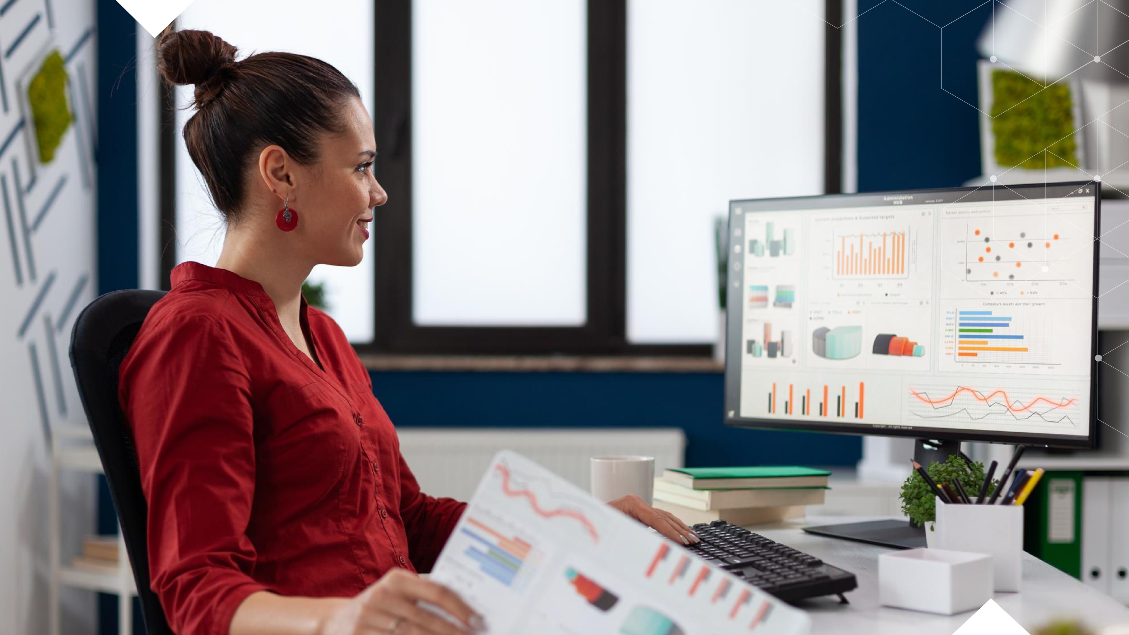 A person reviewing a graph of all the telecom assets across every site and making sure they're correct.