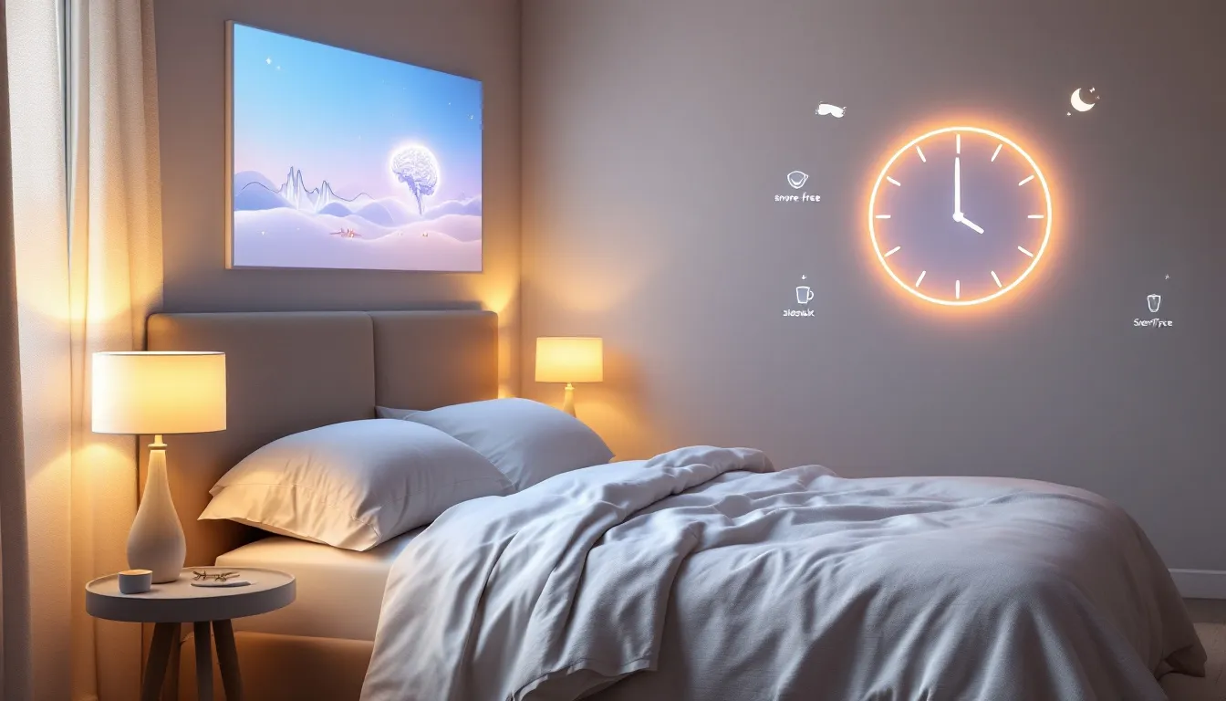 A peaceful bedroom setting promoting healthy sleep hygiene practices.