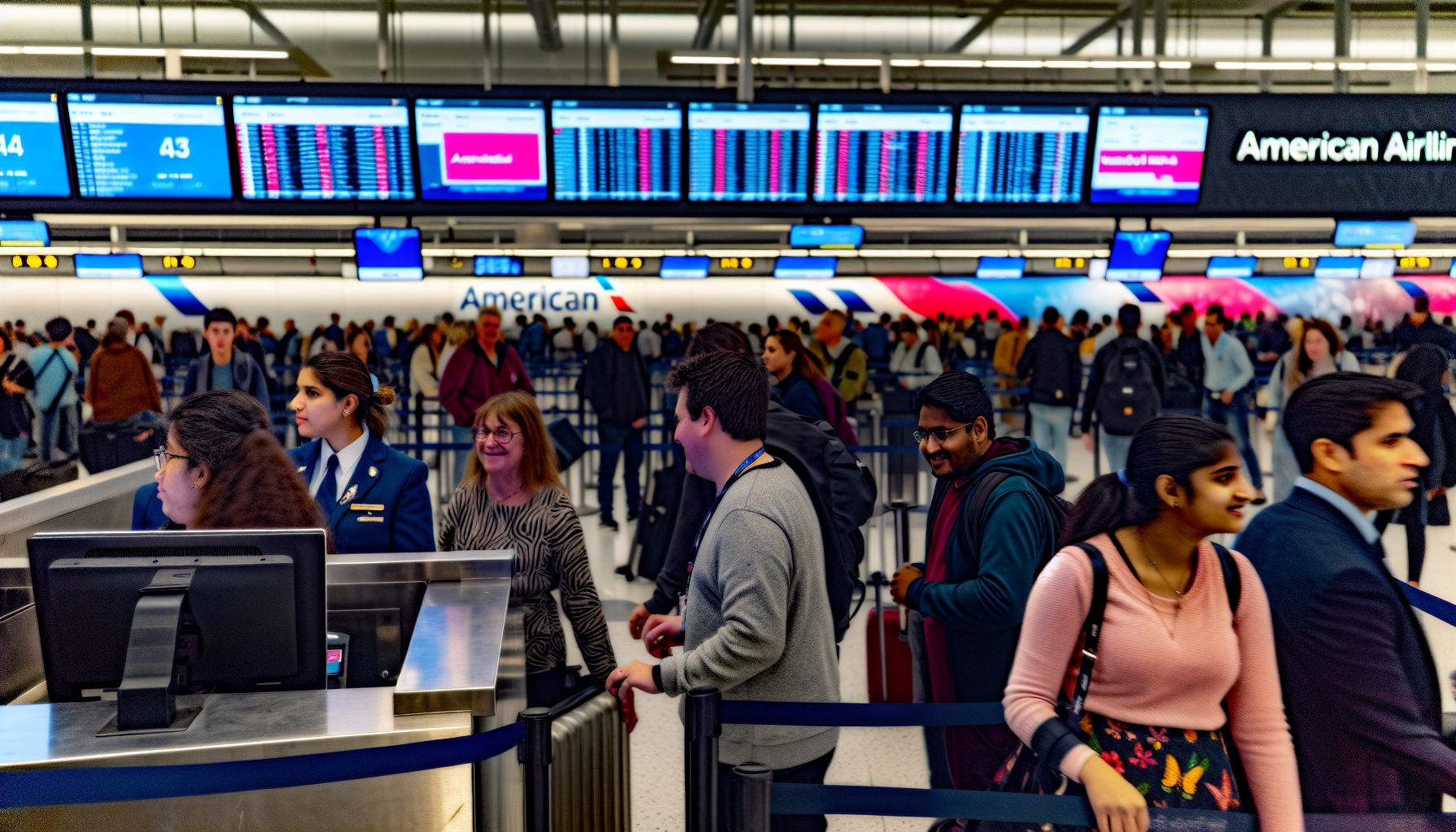 American Airlines at JFK Airport check-in counter