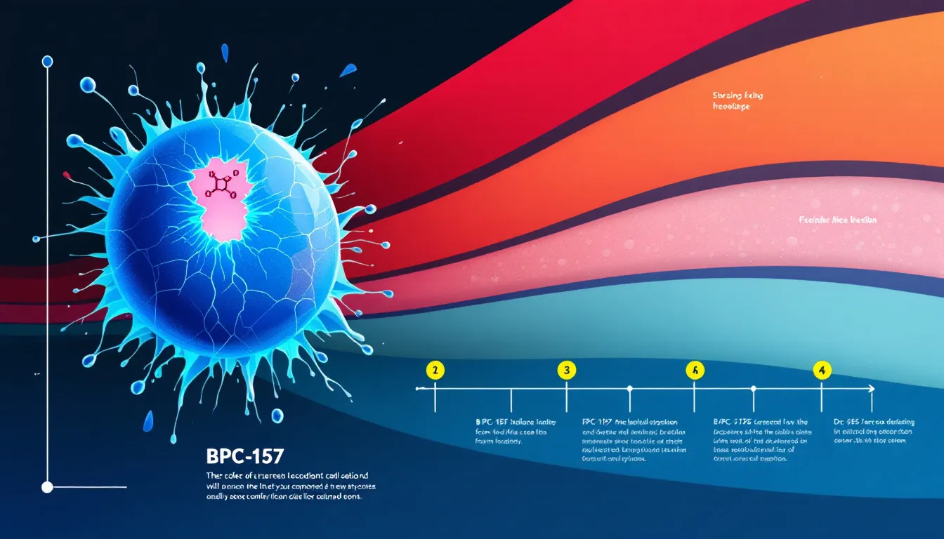 An infographic illustrating the effectiveness of BPC-157 in skin repair and wound healing.