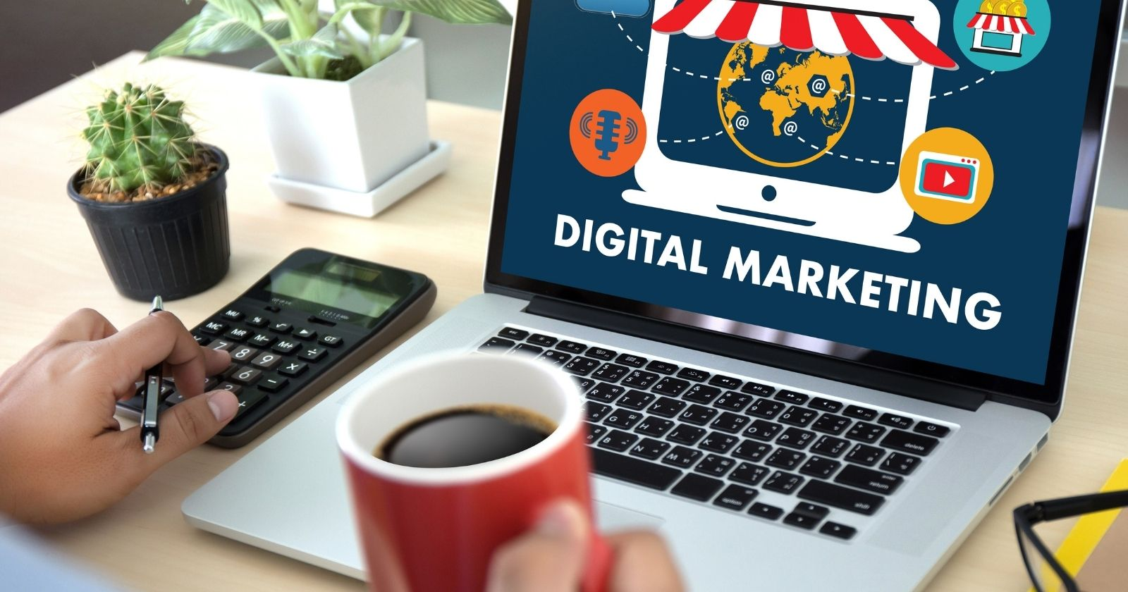 laptop with a text "Digital marketing": Digital Marketing vs Affiliate Marketing