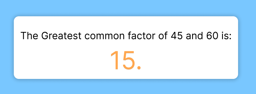 GCF of 45 and 60