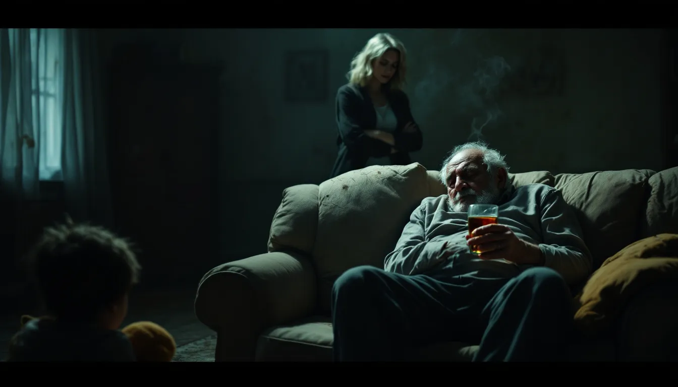 A family dealing with the emotional toll of alcoholism.