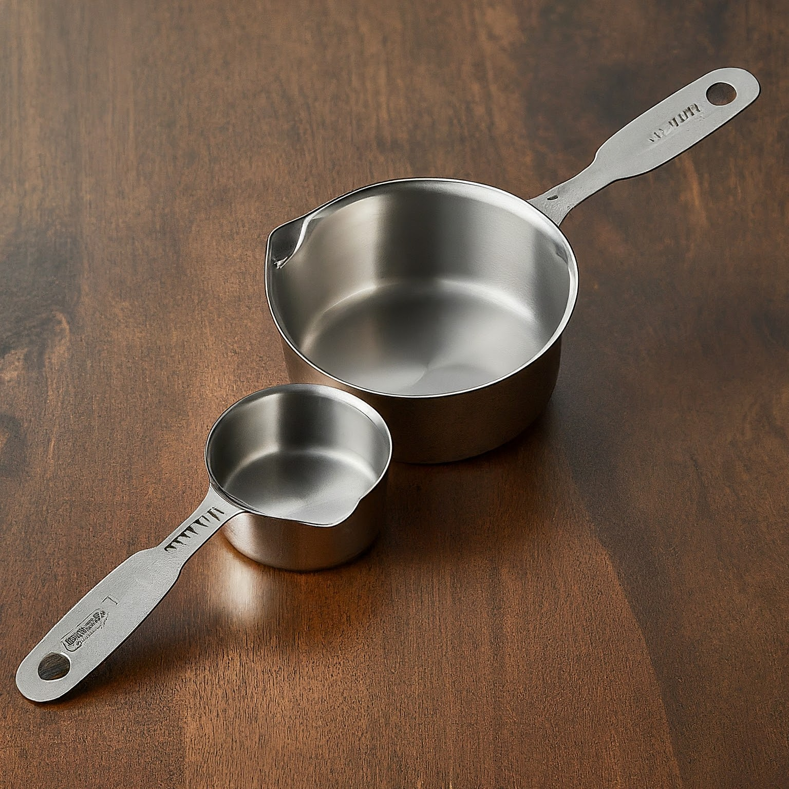 Stainless steel measuring cup sets for various measurement needs