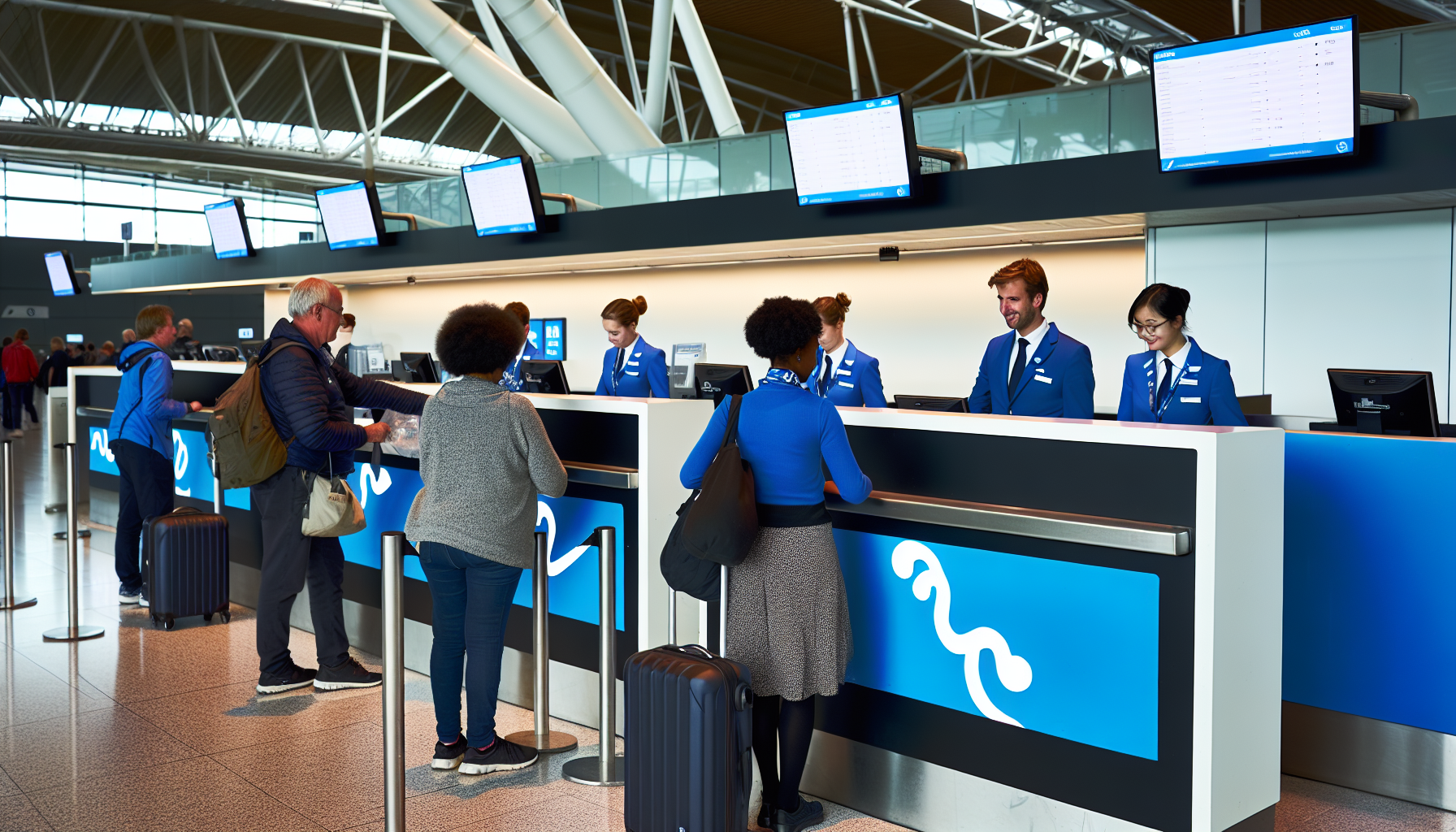 KLM Royal Dutch Airlines check-in counter at JFK Terminal 4