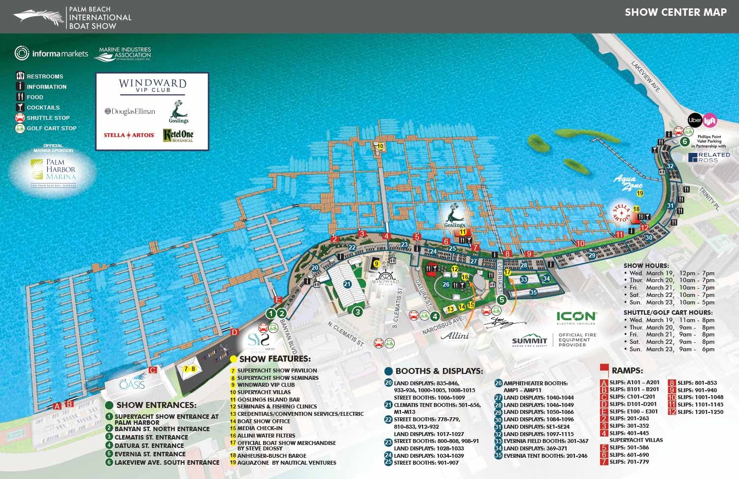 Map for the 2026 Palm Beach International Boat Show