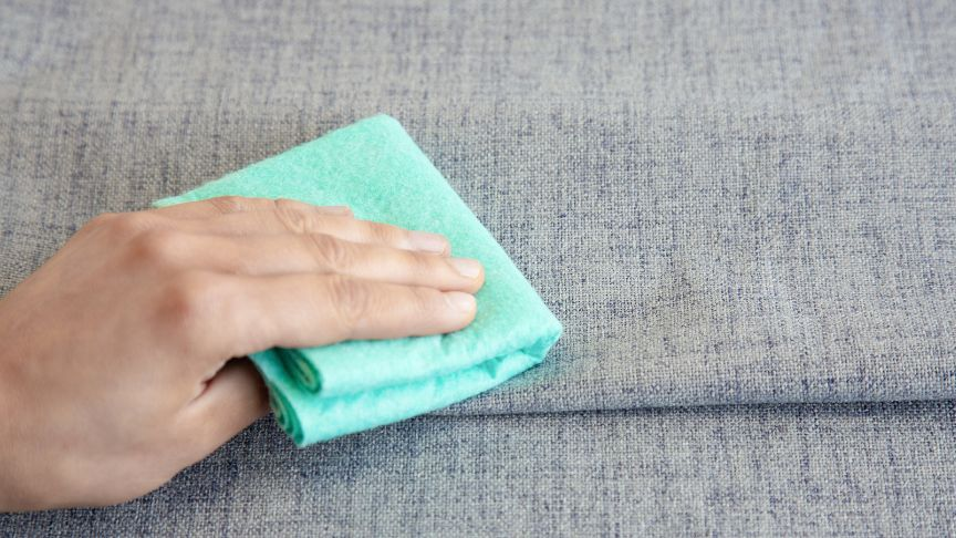 Use a soft cloth and dampen it with water with gentle detergent to remove stains