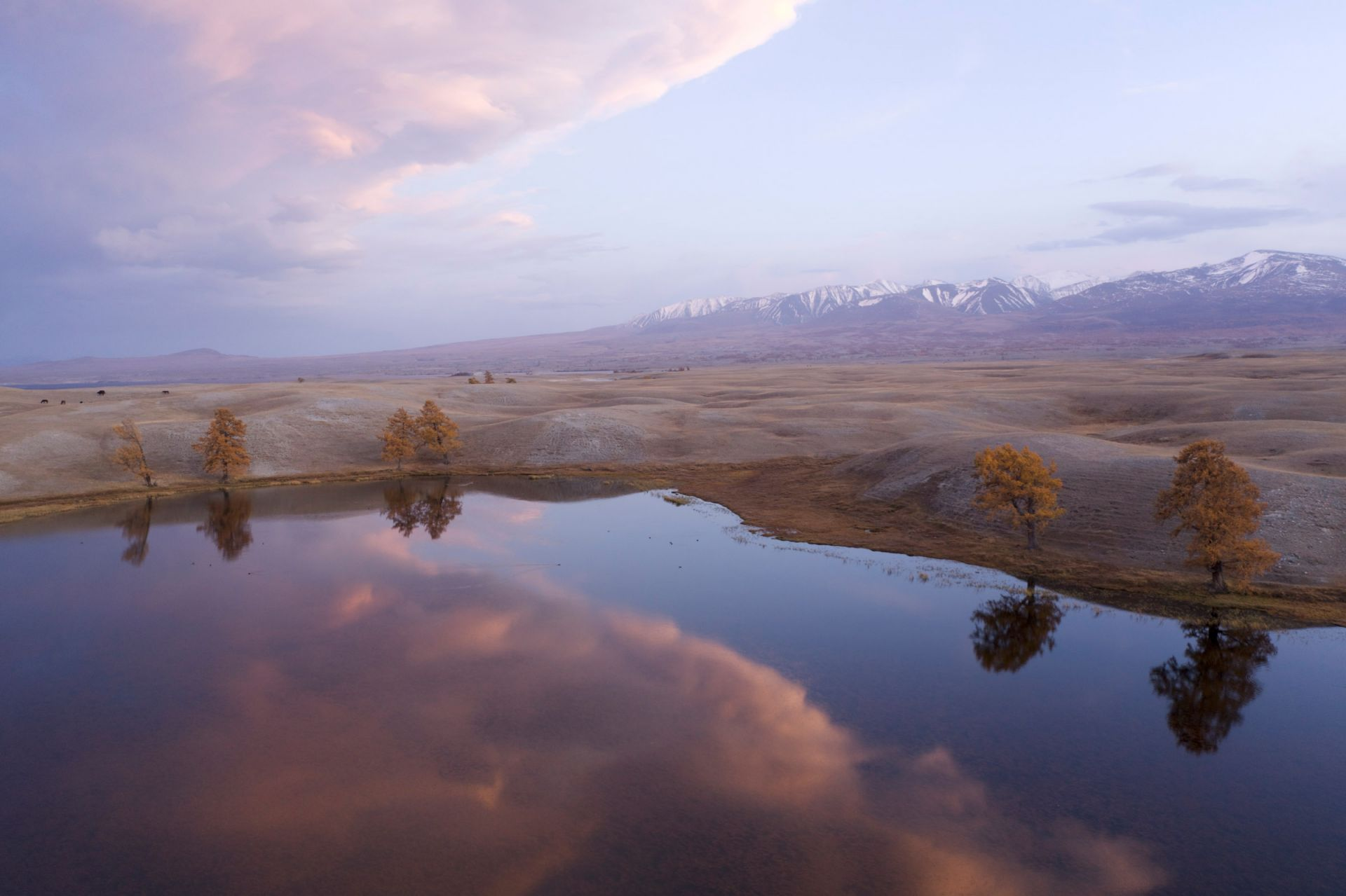 A breathtaking landscape of Mongolia, with high mountains and cold climate