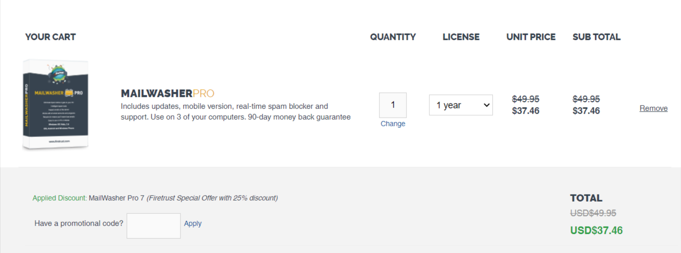 MailWasher Pro pricing
