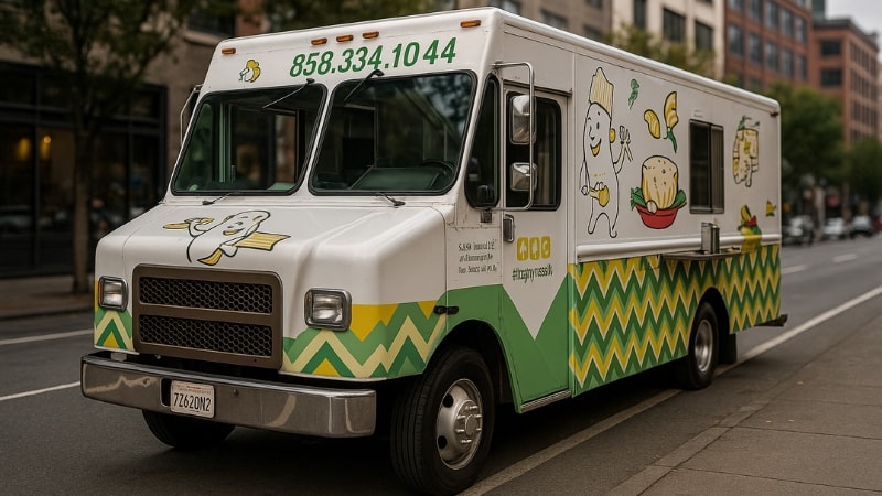 Food truck wrap as mobile billboard