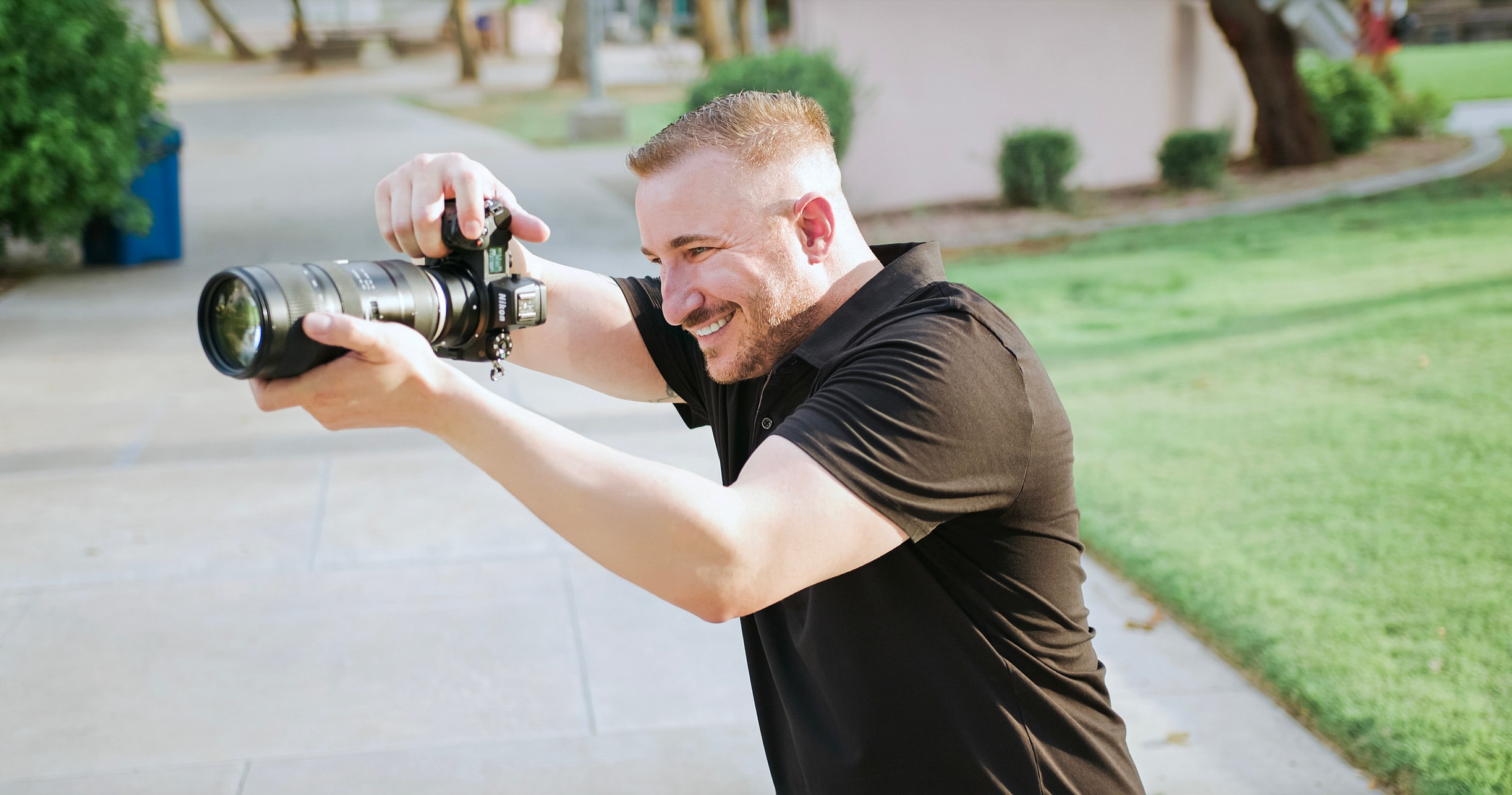 An award-winning wedding photographer at work.