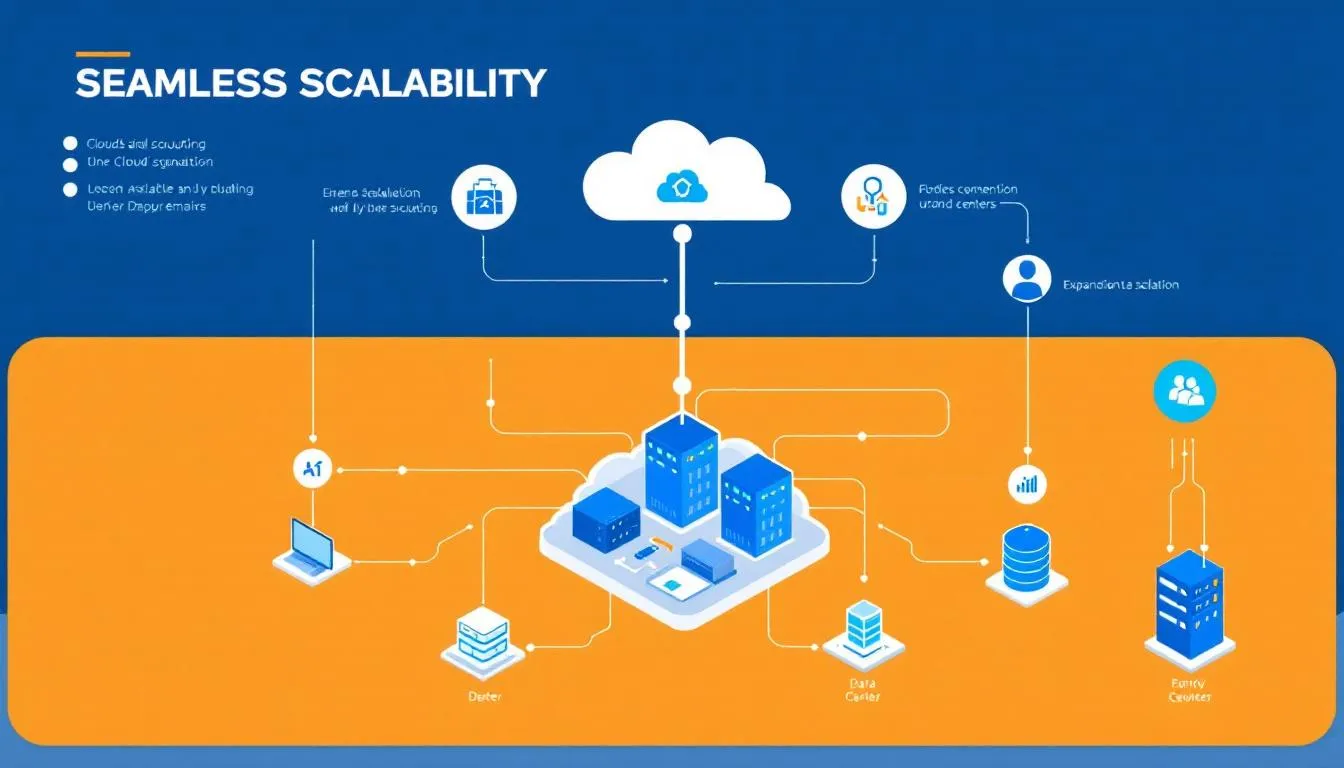 A diagram showcasing seamless scalability in cloud computing.