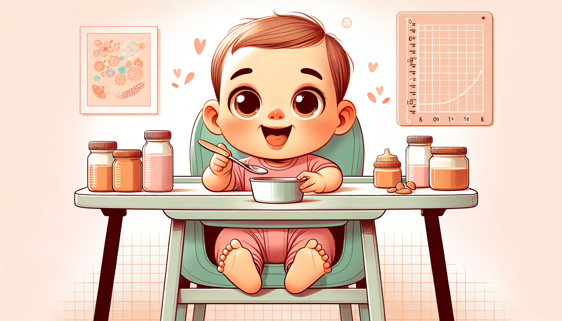 Illustration of a baby displaying signs of increased hunger