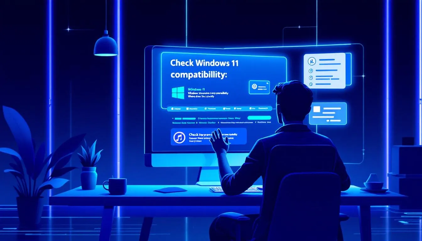 A person checking compatibility for Windows 11 on their PC.