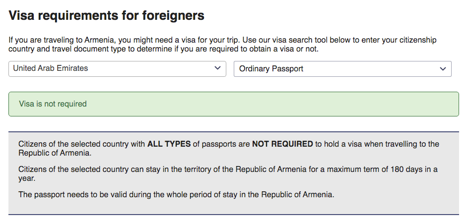 armenia visa for uae residents - visa requirements for foreigner