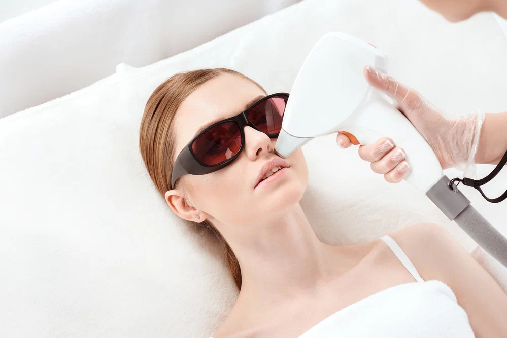 Women on the Bed & Treated Laser hair removal