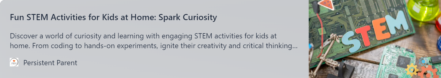 link to article on fun STEM activities for kids at home