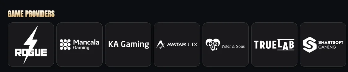 The game room panel for selecting providers