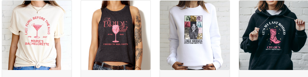 custom bachelorette party apparel