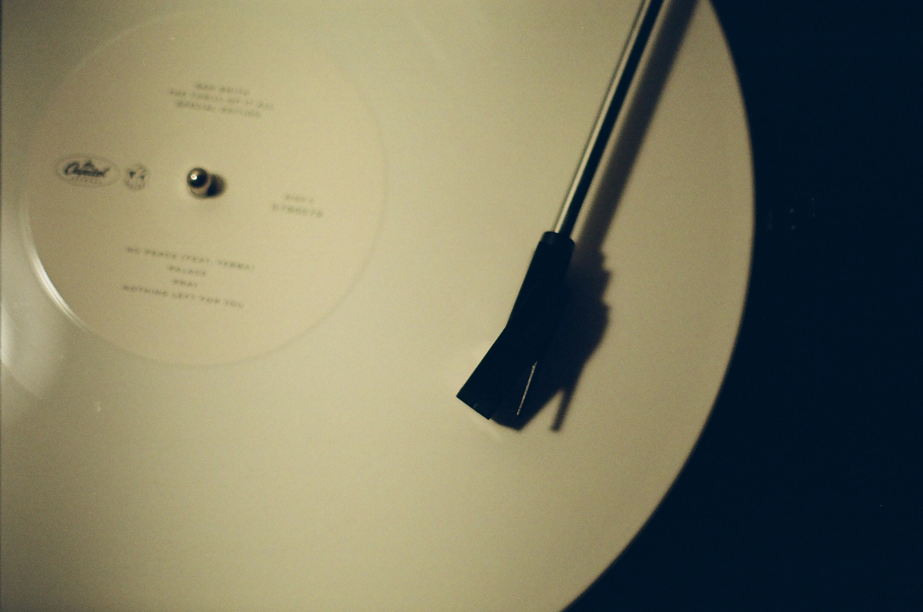 white vinyl, needle