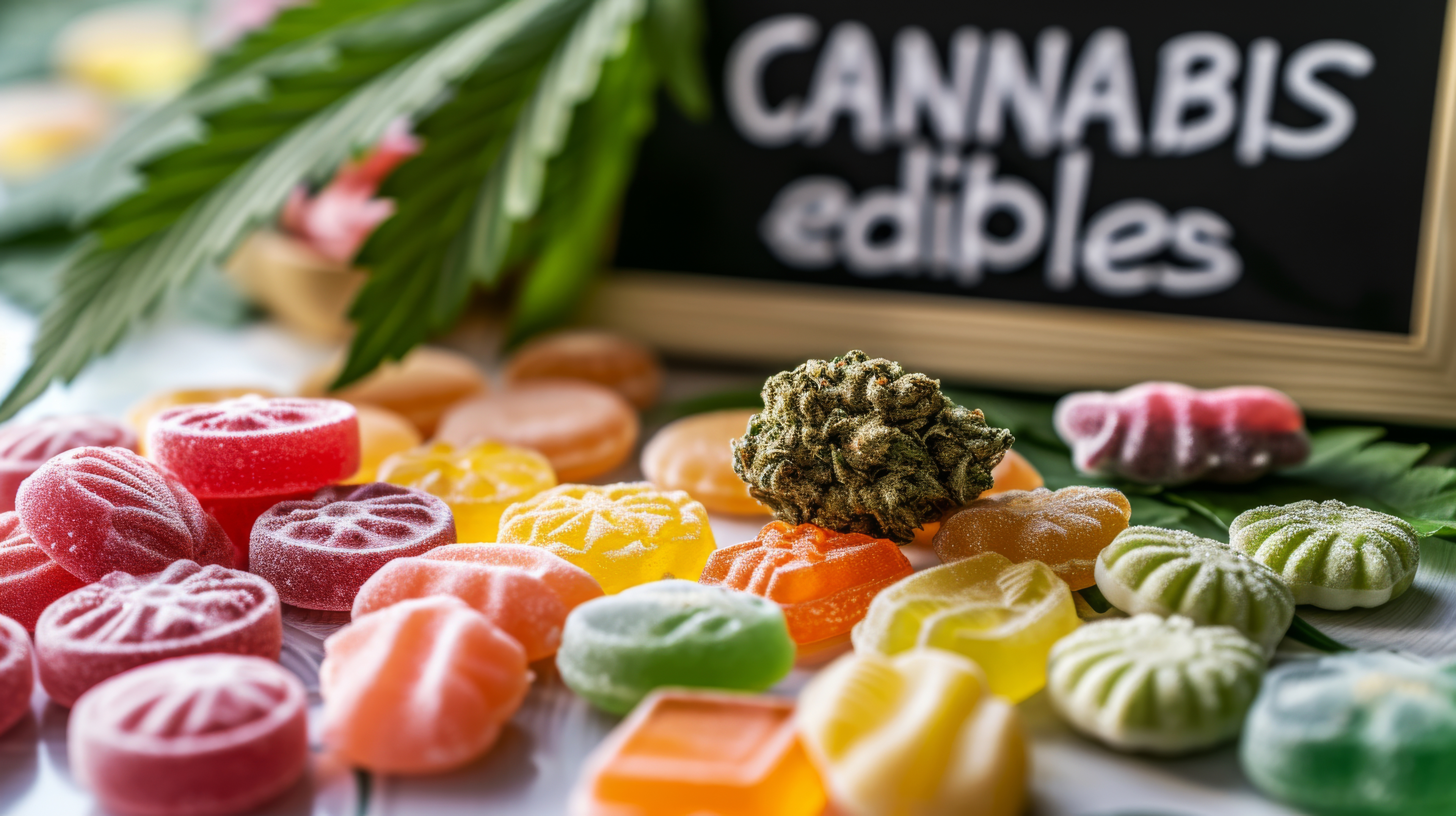 Our cannabis edibles have a dose of 10mg and up. Cannabis edibles can interact with people differently. Cannabis edibles can be in candies or other types. Cannabis edibles have a different effect than smoking, so be careful not to overdo it on the cannabis edibles. Be sure to wait for them to full kick in before taking more cannabis edibles and candies.
