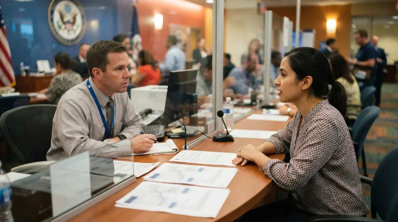 Embassy interview shift from flight date questions to flight change explanations