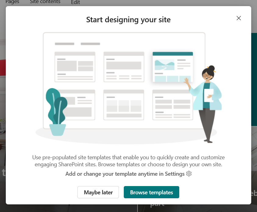 Start designing your site collection