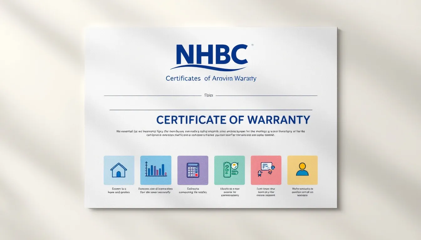 An NHBC logo displayed on a certificate of warranty.