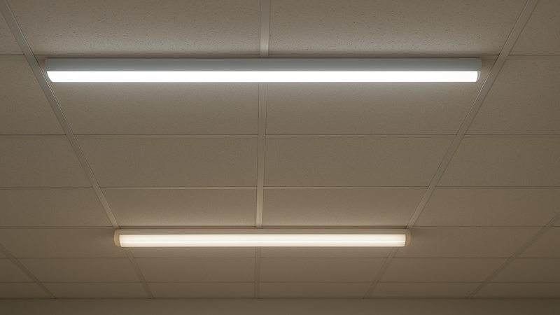 LED lights have lower energy consumption as compared to fluorescent fitting