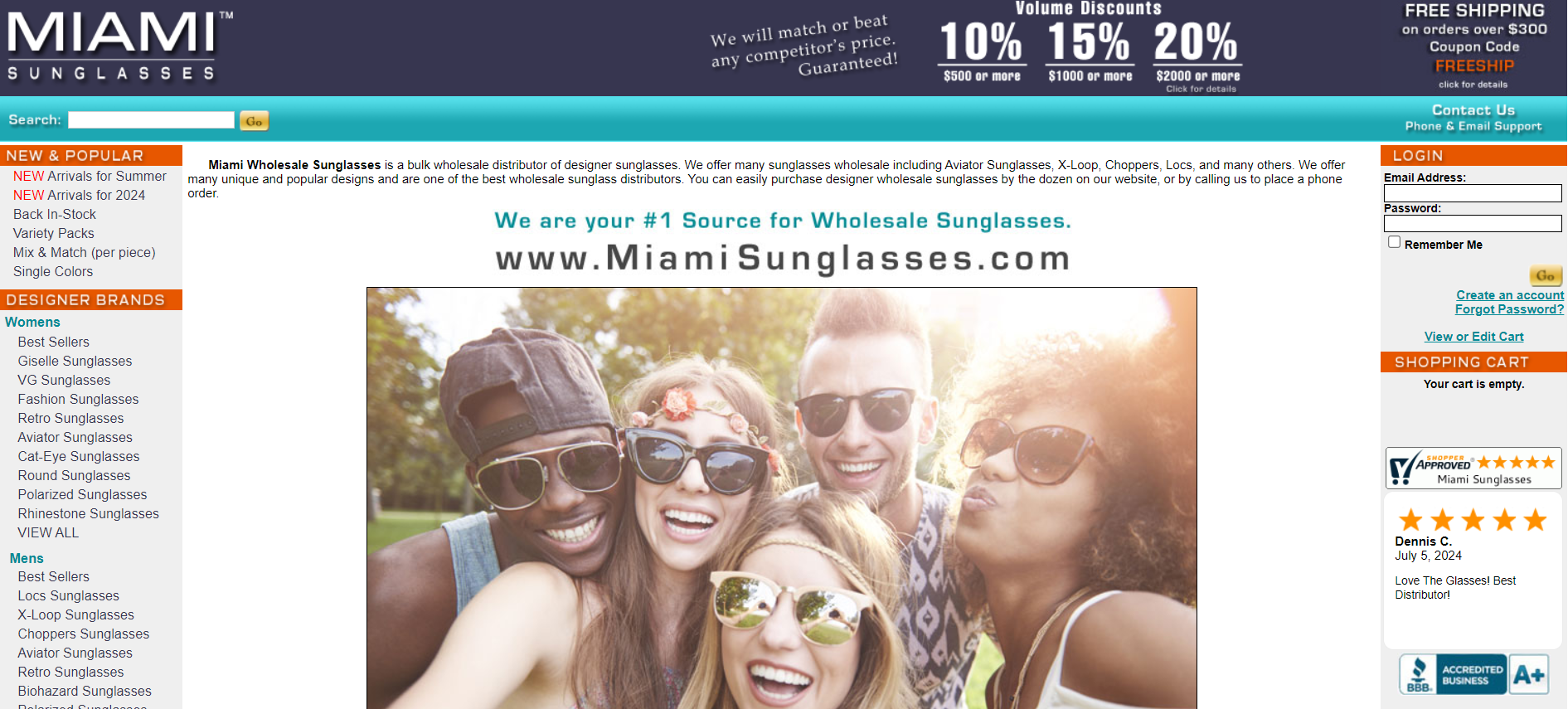Miami Sunglasses, based in South Africa, offers an extensive range of sunglasses styles for both men and women. 
