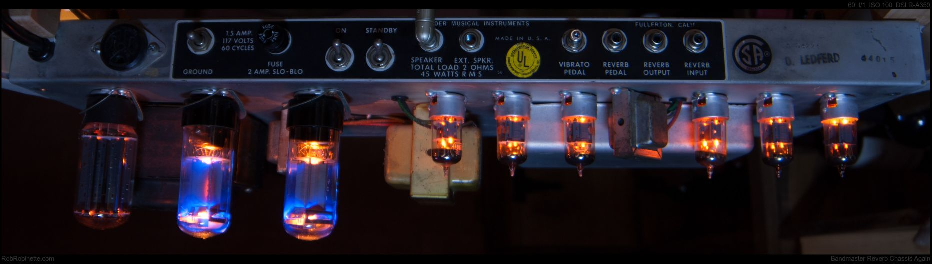 Vacuum tubes in a Fender Bandmaster. Photo credit: Wikipedia