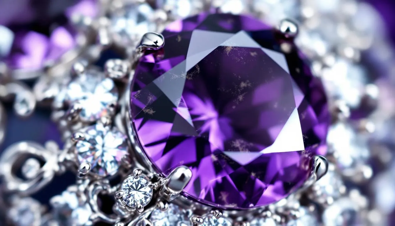 The image showcases a collection of elegant jewellery pieces featuring amethyst gemstones, complemented by white topaz and cubic zirconia for added clarity and sparkle. This unique combination highlights the beauty of February birthstone jewellery, making it a perfect gift for those celebrating February birthdays.