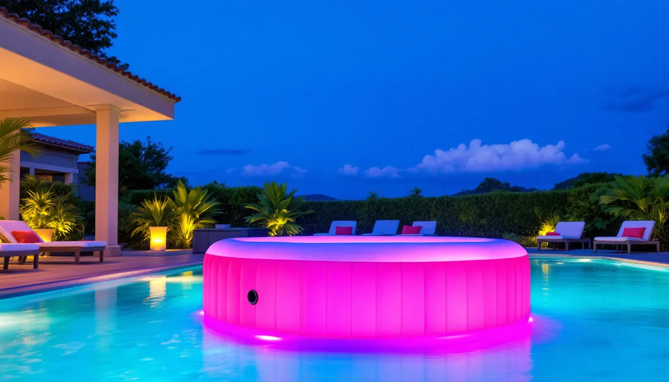 An inflatable hot tub can still have powerful jets and be filled with bubbles