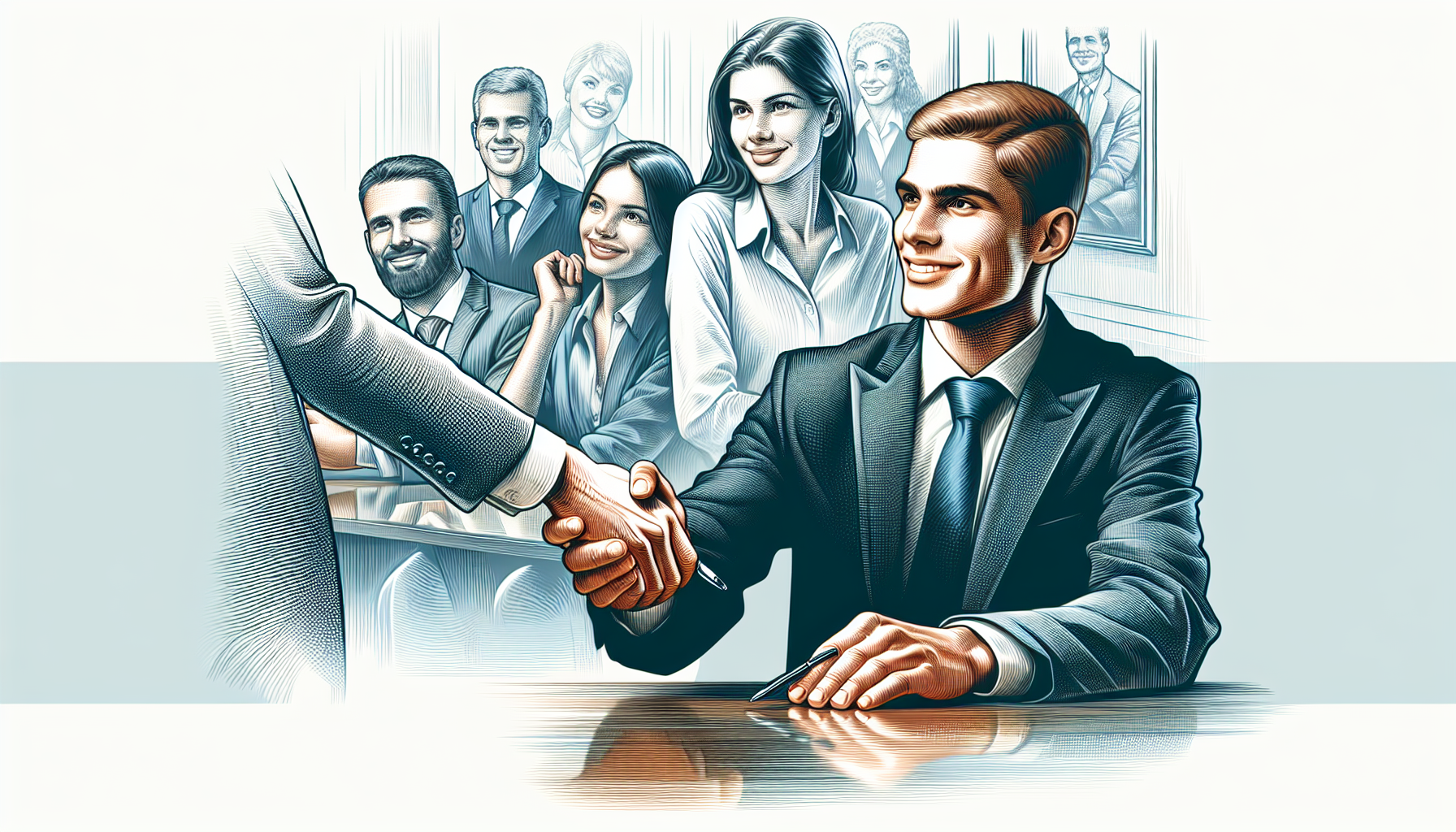 Illustration of a handshake symbolizing strong relationships with existing customers