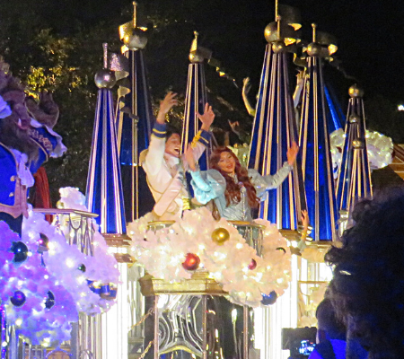 Ariel and Eric in Magic Kingdom's Christmas Parade