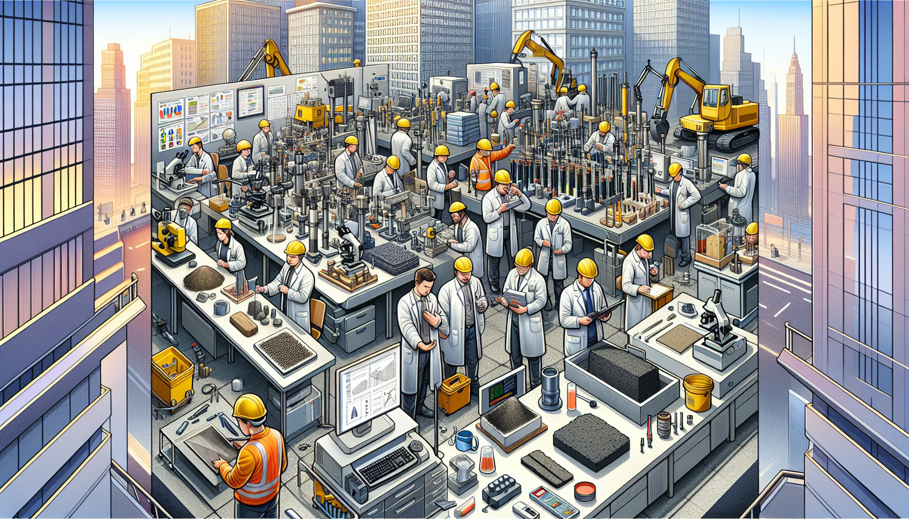 Illustration of construction materials testing in Atlanta