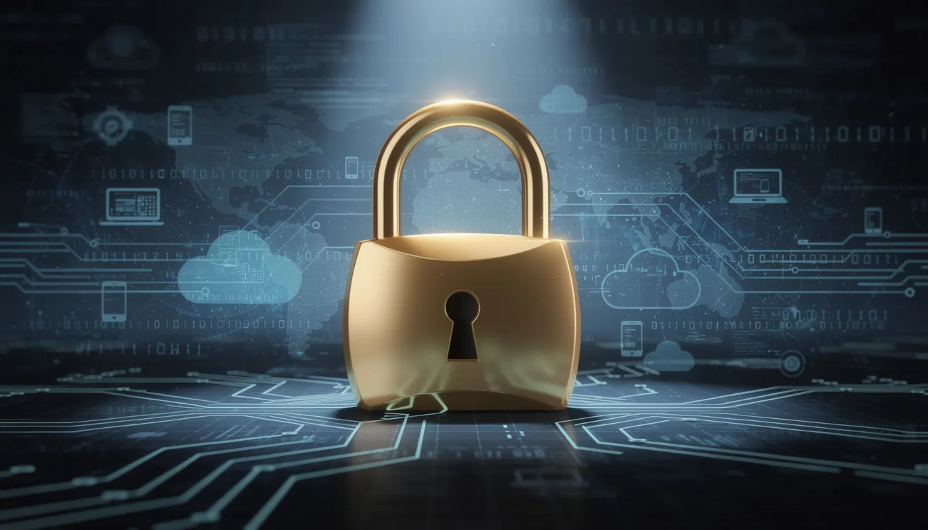 L'image montre un cadenas doré sur un fond numérique, symbolisant la sécurité en ligne dans l'industrie des jeux d'argent. Ce visuel évoque la confiance nécessaire pour les joueurs des casinos en ligne internationaux et met en avant l'importance des méthodes de paiement sécurisées.